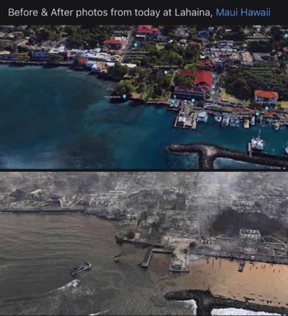 Aug 16 -Maui devastation following fire. Aug 16 -Maui devastation following fire.